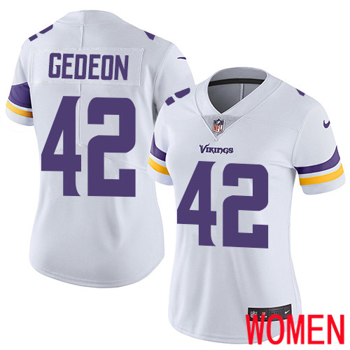 Minnesota Vikings 42 Limited Ben Gedeon White Nike NFL Road Women Jersey Vapor Untouchable